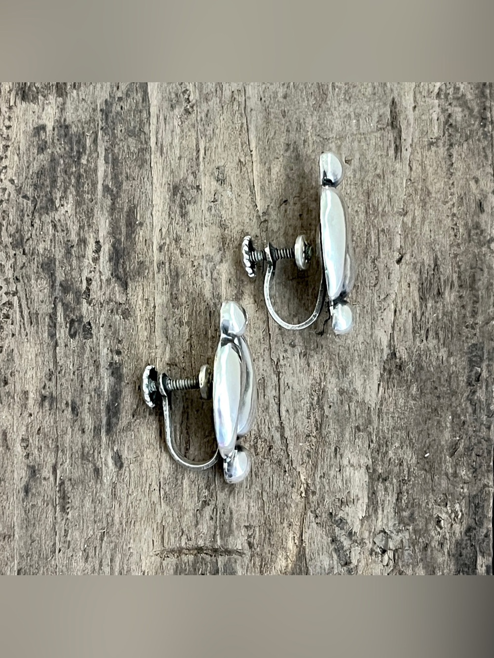 Vintage Mexican Sterling Silver Earrings 925 Guadalajara Screw Back - Picture 4 of 9